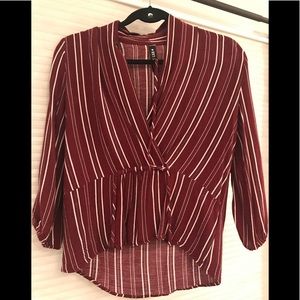 Design lab maroon wrap top